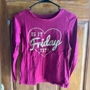 Carters long sleeve tee shirt girls size 14. Maroon/gold